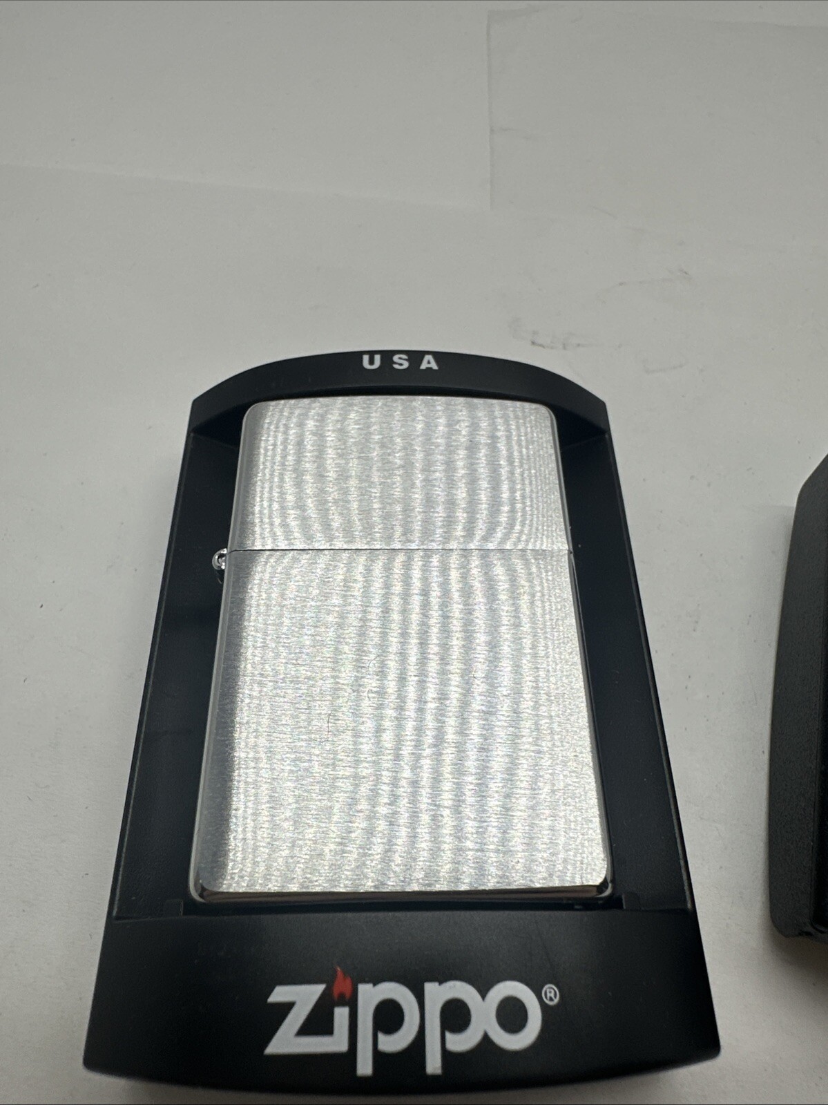 Oct 2006 Satin Chrome Finish Zippo Lighter in Plastic Case Unfired.