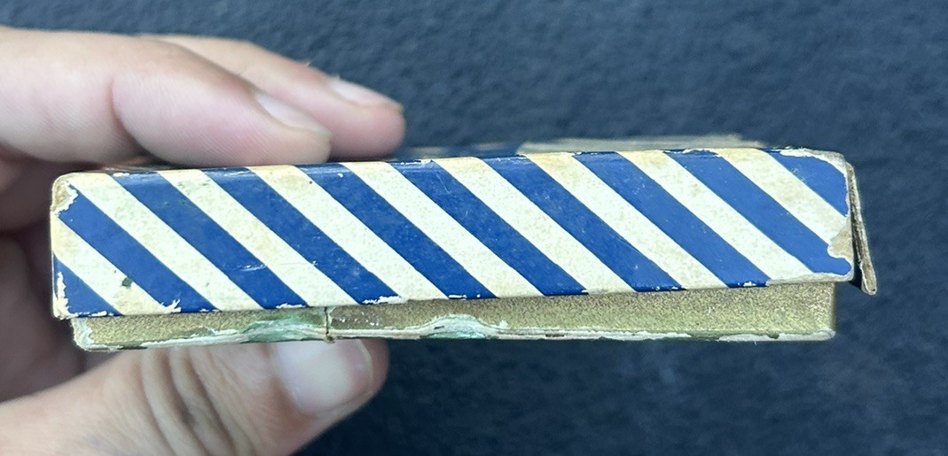 Vintage early Blue & White Candy Stripe ZIPPO Lighter Box BOX ONLY
