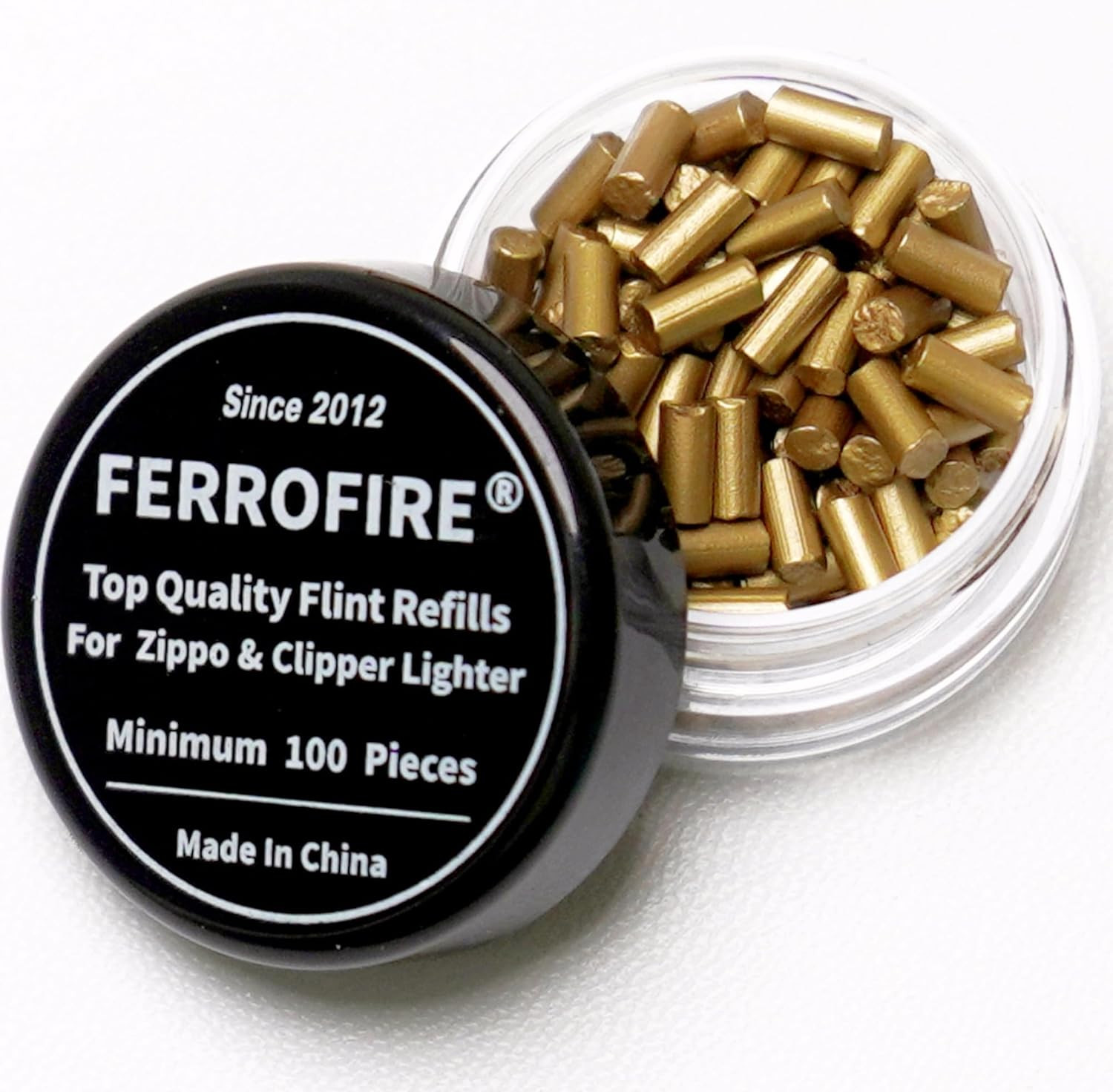 100-Pack Premium Replacement Flints Compatible with Zippo Clipper Lighters | Lon