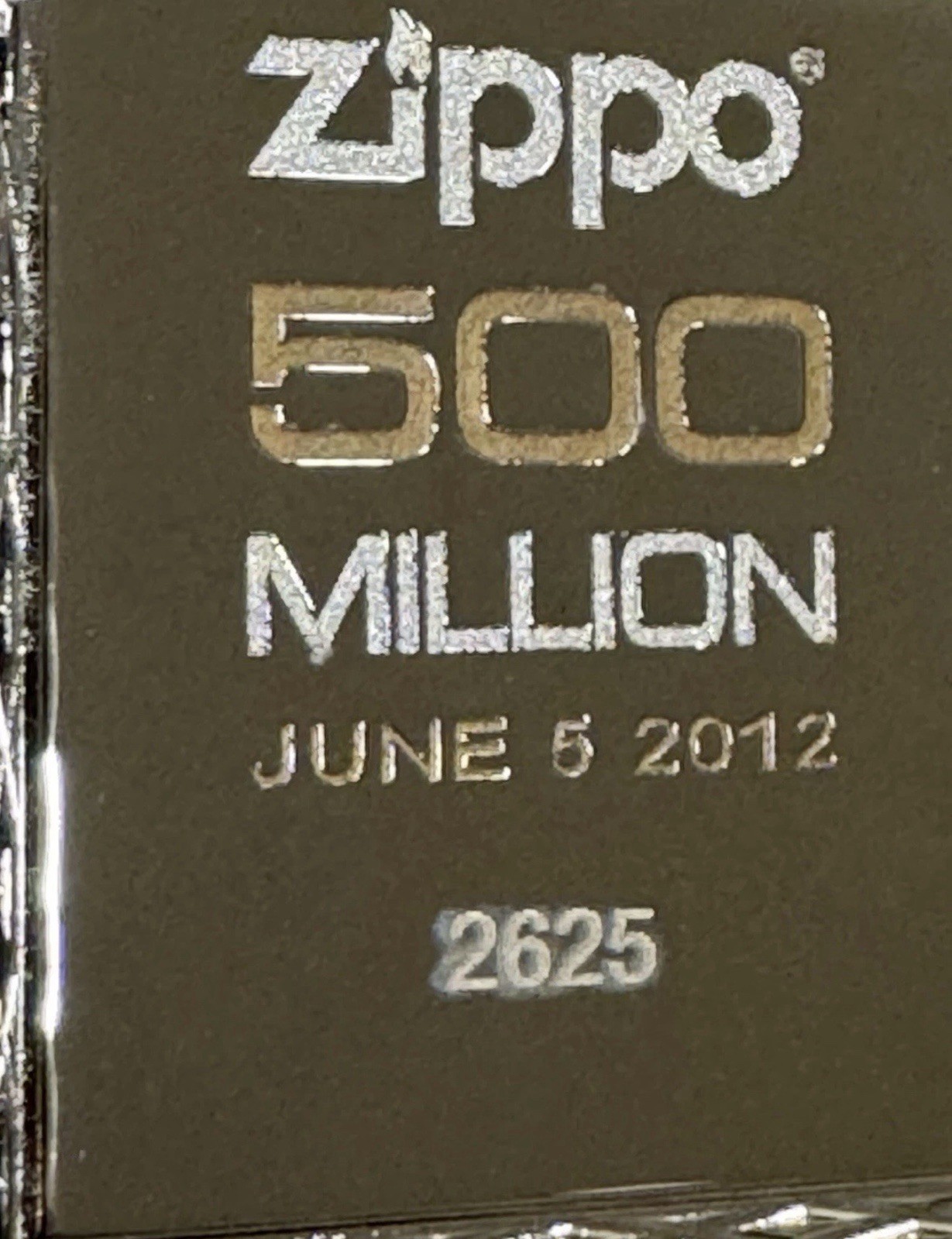 Vintage 2012 500 Million Individually Serialized 2625 Armor Zippo Lighter New