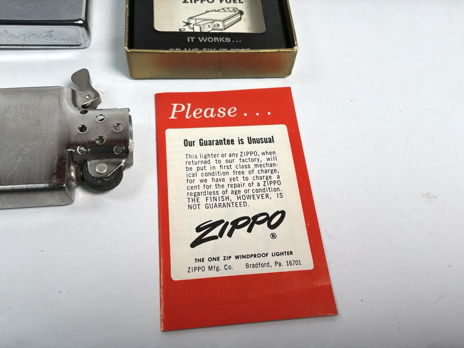 Vintage 1973 Zippo Lighter Hotpoint Advertising MIB Unfired W/ Info BookletA++++