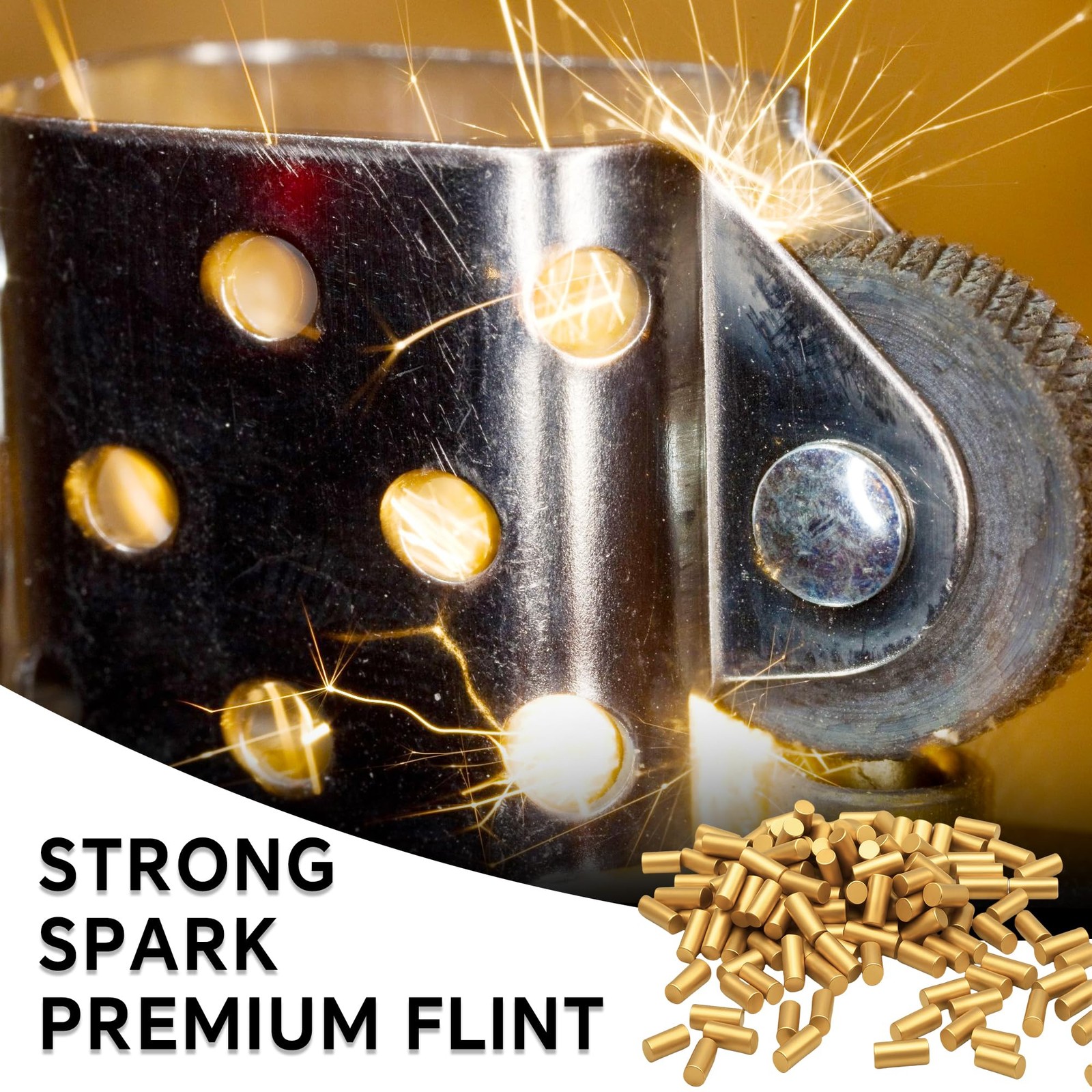 JINMUNIC 2.5mm Lighter Flint Refills (100pcs) – Universal Highgrade Gold