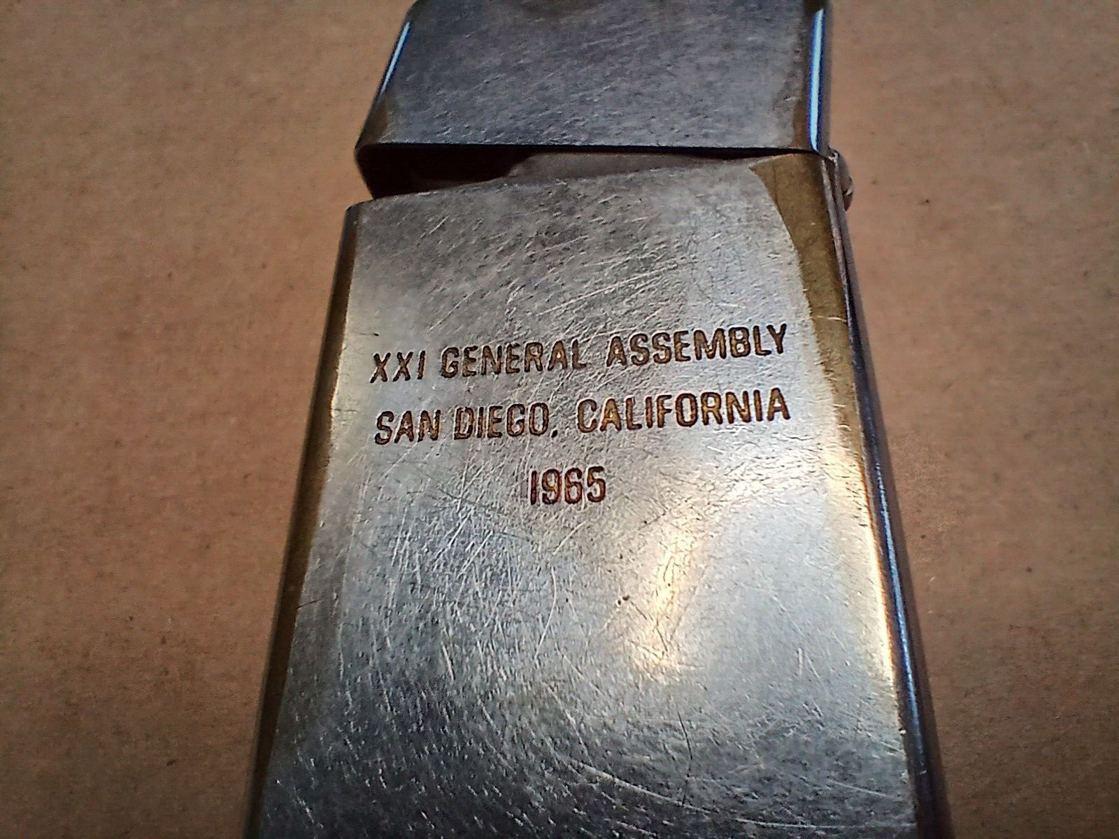 Vintage Zippo Slim Lighter 1965 IAPA American Press General Assembly San Diego