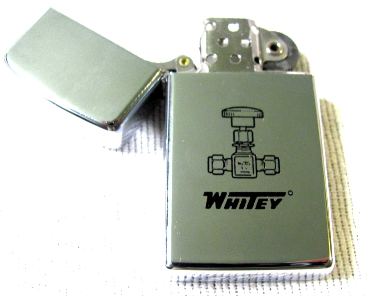 Whitey Slim Zippo Lighter — High Polish Chrome -Unused ?-In Original Box