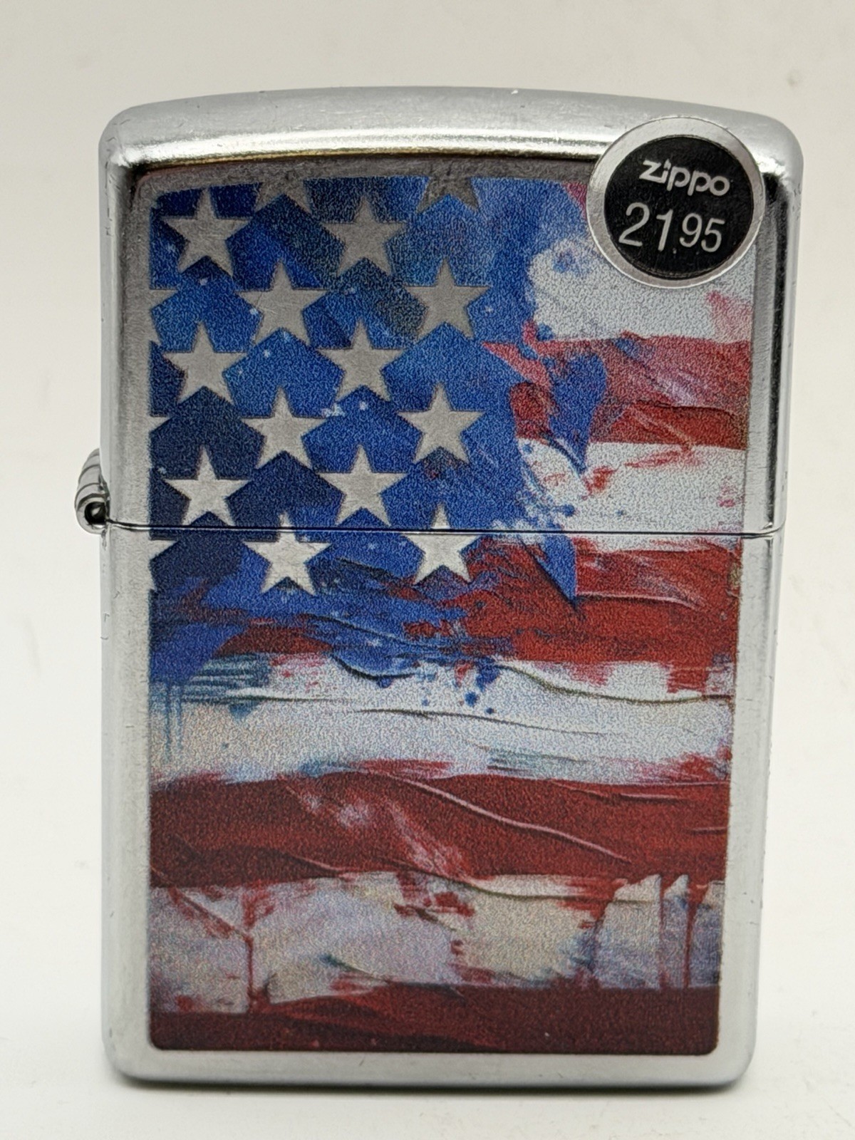 2026 Painted American Flag Chrome Zippo Lighter New 47460
