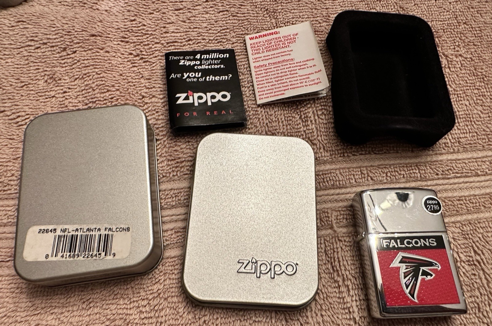 2006 ATLANTA FALCONS NFL ZIPPO LIGHTER Polished Chrome 22645