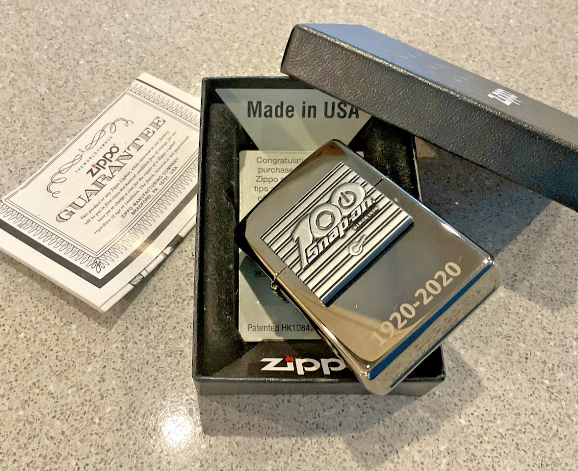 Brand New 2019 ZIPPO Lighter SNAP ON ANNIVERSARY 100 Years (1920-2020) Black Ice