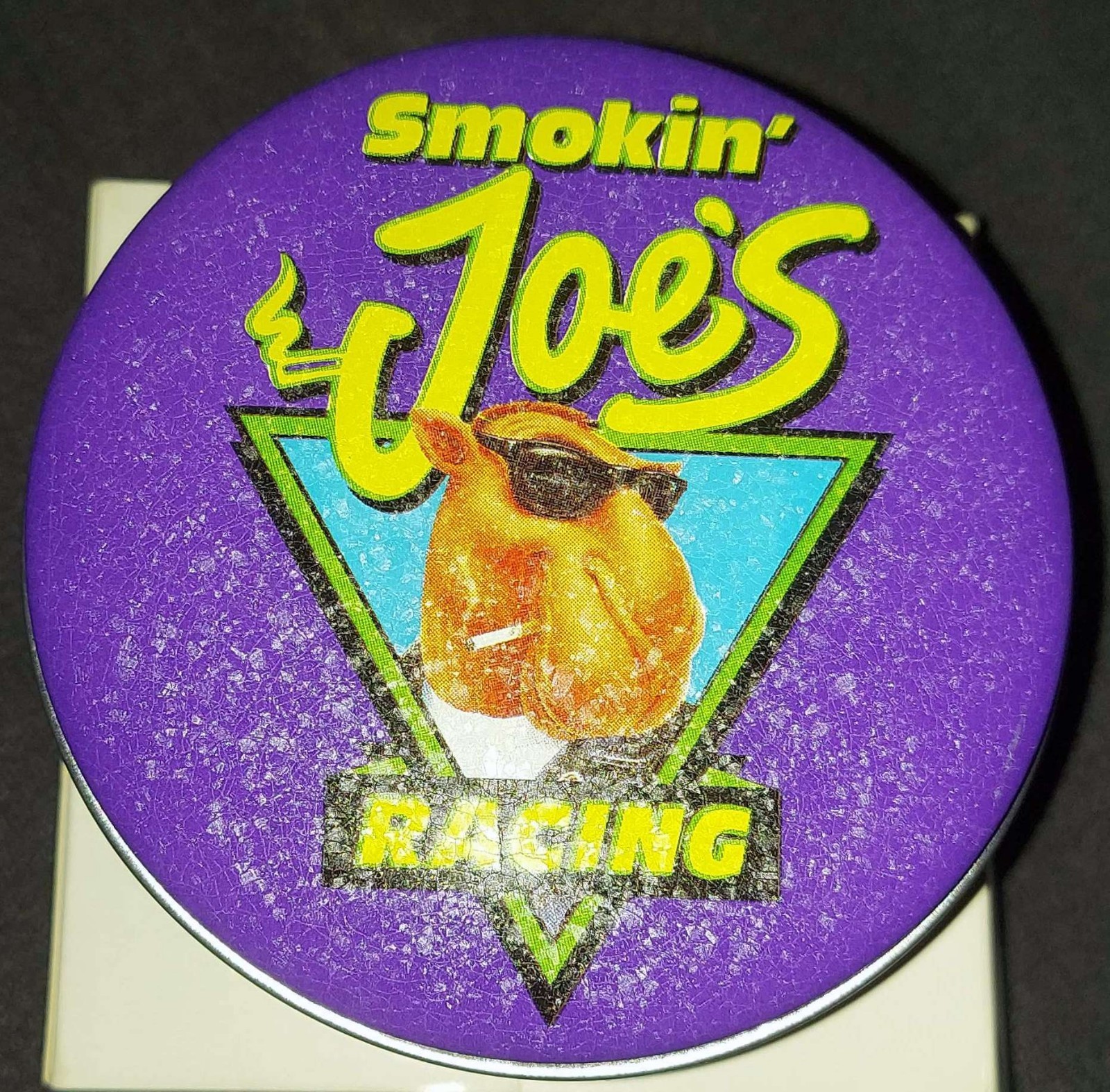 Vintage Unfired 1997 Matte Purple Zippo „Smoking Joe’s Racing“, Tin &Barcode