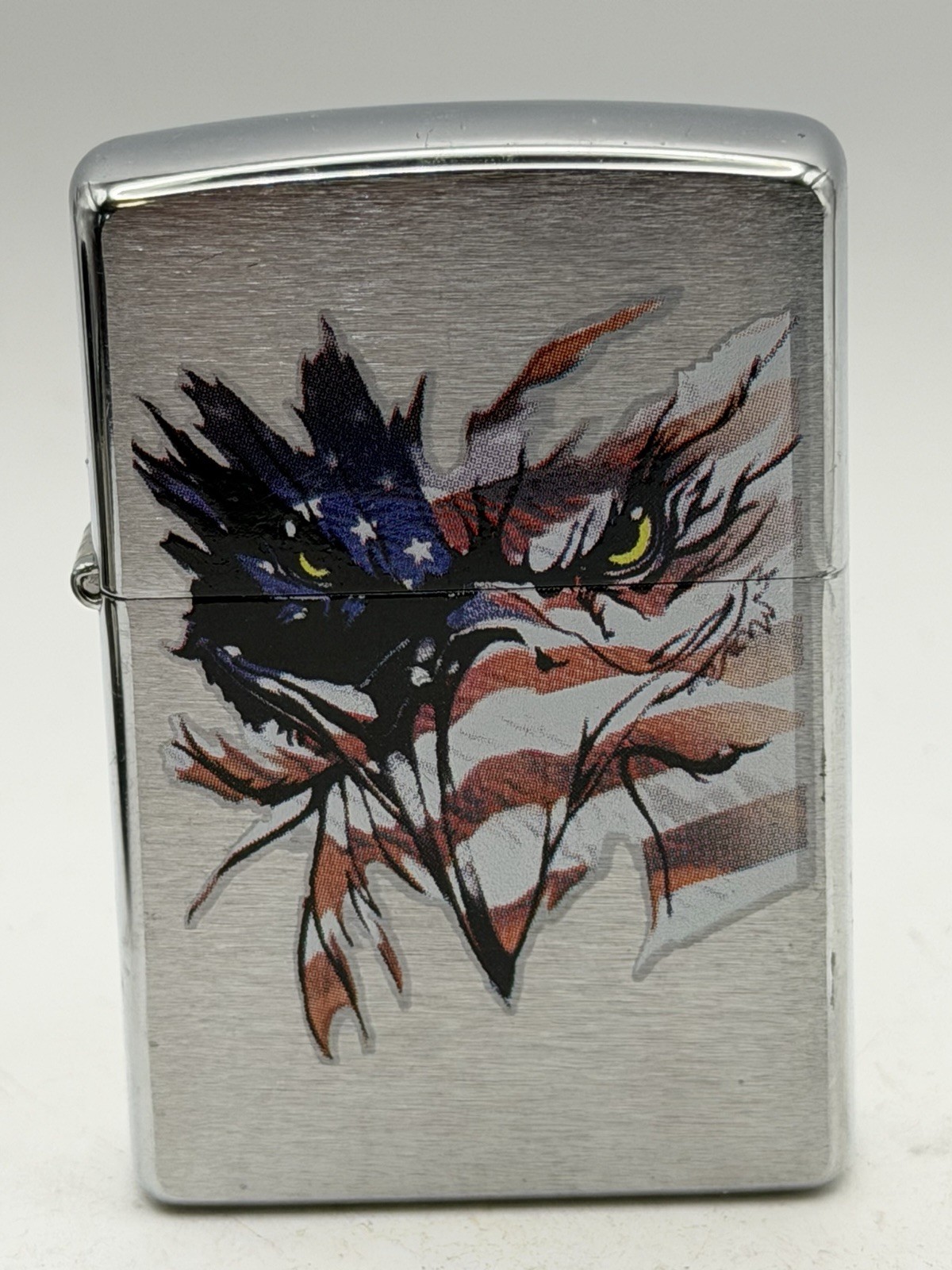 Vintage 2007 Patriotic Eagle American Flag Chrome Zippo Lighter NEW