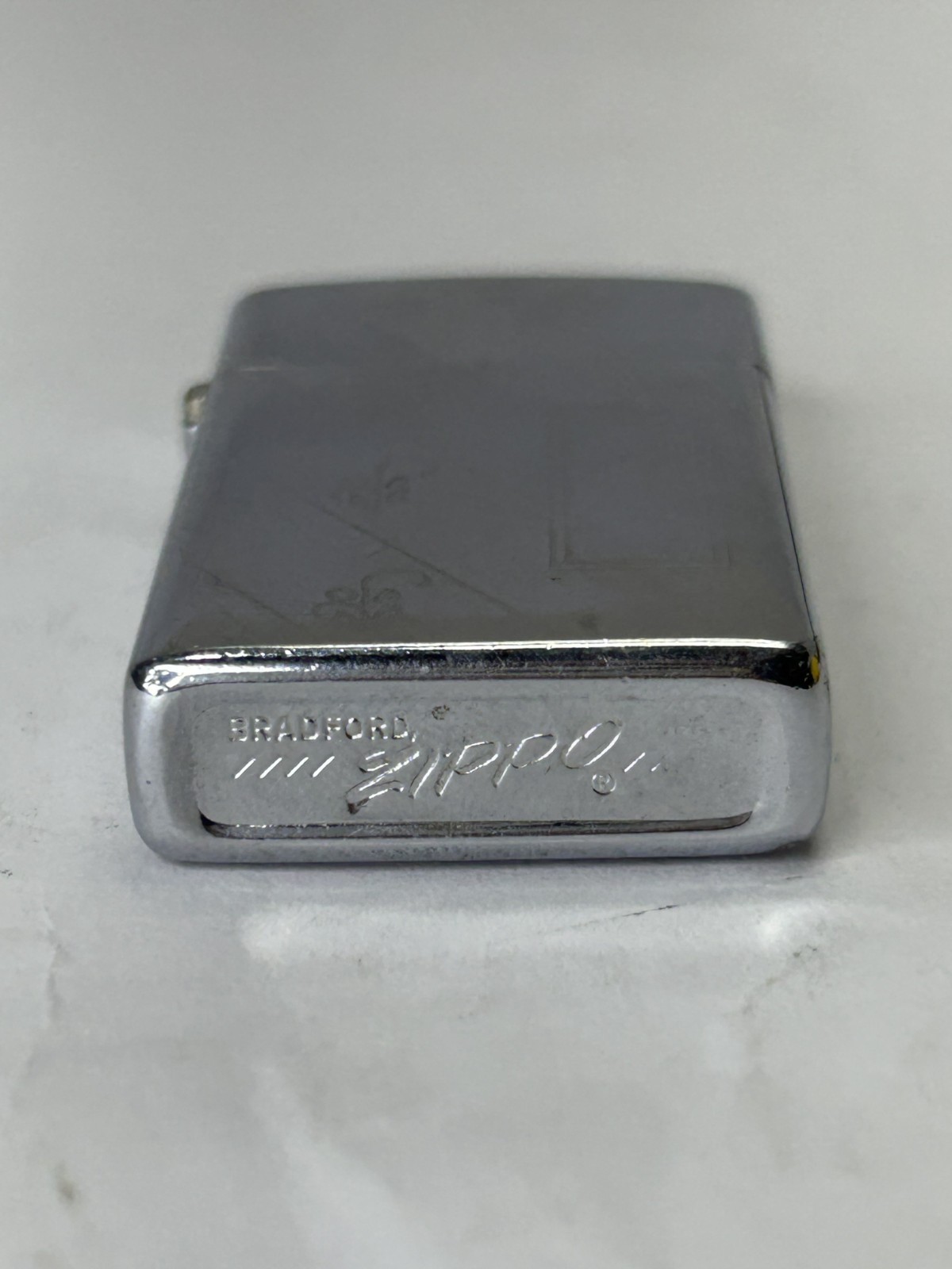 VINTAGE SLIM ZIPPO FLORAL & PIN STRIPE LIGHTER no engraving – untested