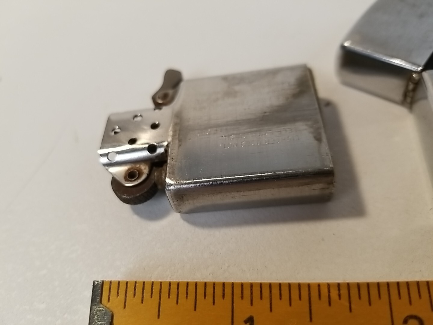 ZIPPO LIGHTER 1978 VINTAGE BRUSH CHROME NAME ENGRAVED Vintage Retro 11 Flints