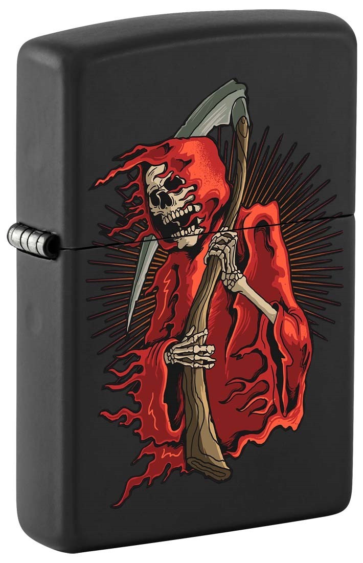 Zippo Grim Reaper Lighter, Black Matte NEW IN BOX