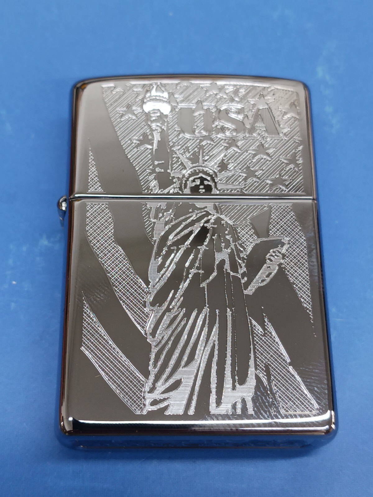 Zippo 250 USA Flag Statue of Liberty High Polish Chrome 250-48660