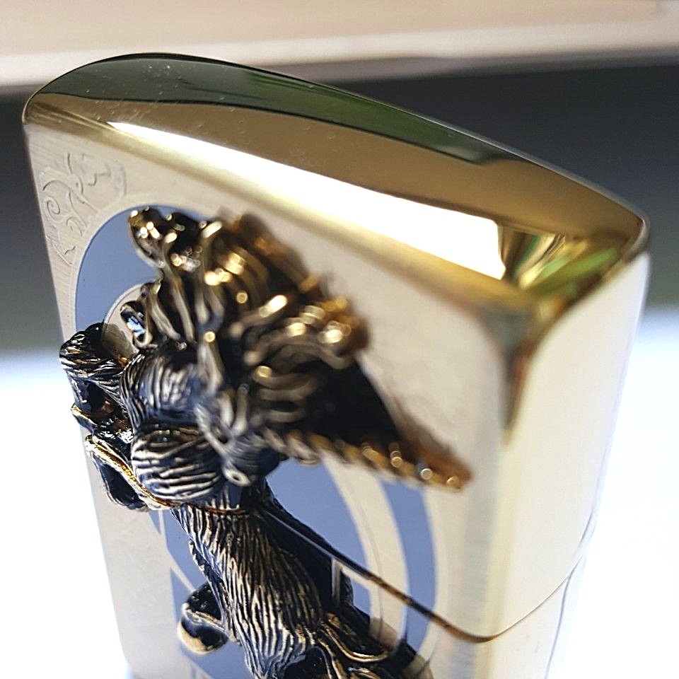 Zippo Unicorn Gold Lighters Genuine Original Packing 6 Flints set GIFT