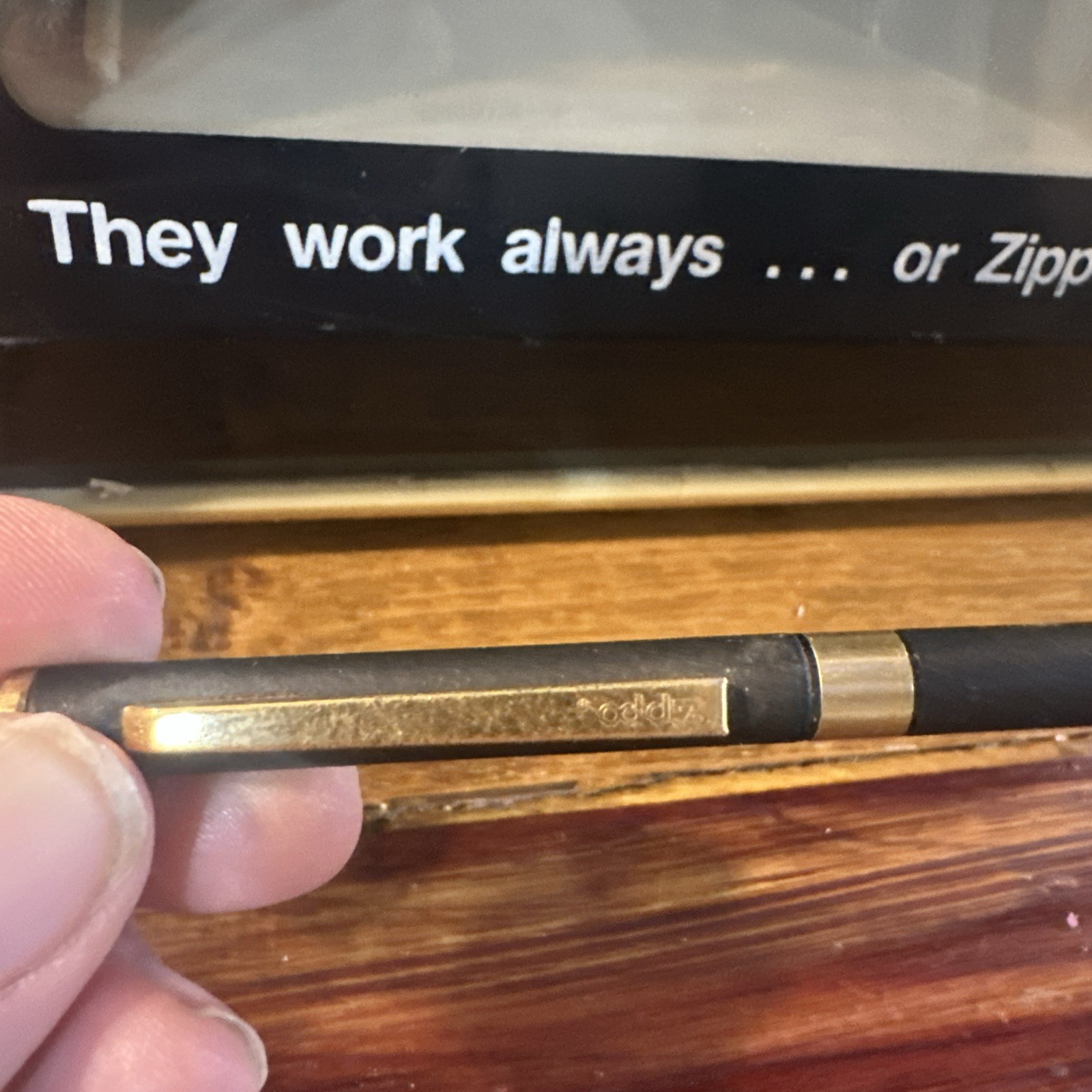 Vintage Zippo Display Case Countertop Writing Instruments Sample Pen Pencil