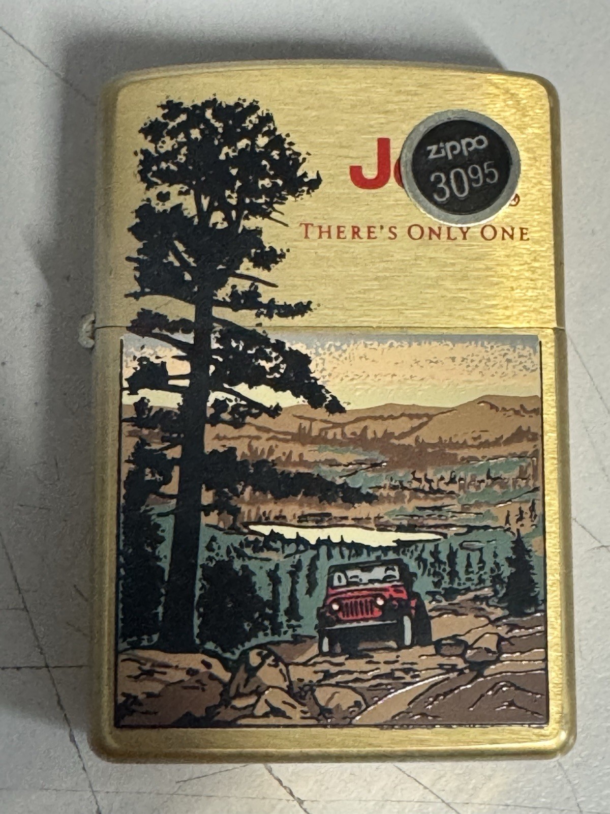 ZIPPO 1997 JEEP, TREE, SUN THERE’S ONLY ONE BRASS LIGHTER SEALED IN BOX G53