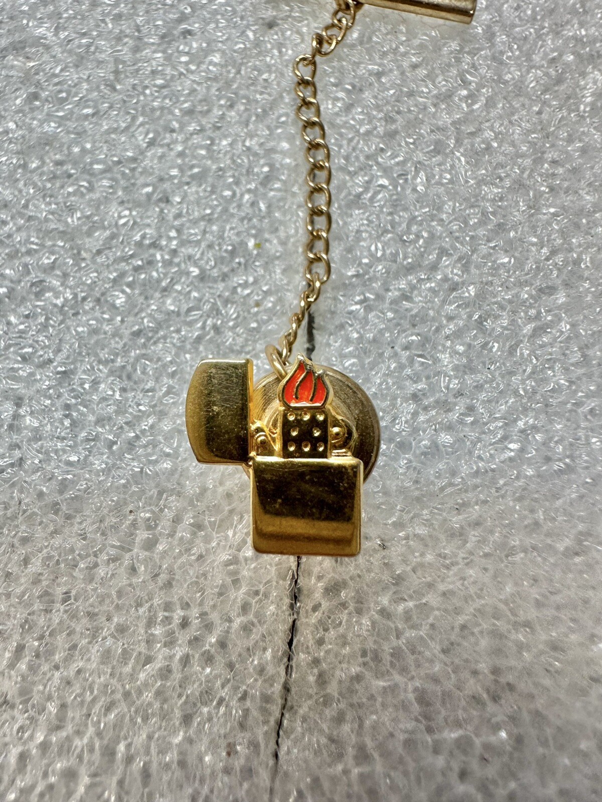 Zippo Lighter Gold Tone Tie Hat Lapel Tack Pin The Flame Since 1932 Rare