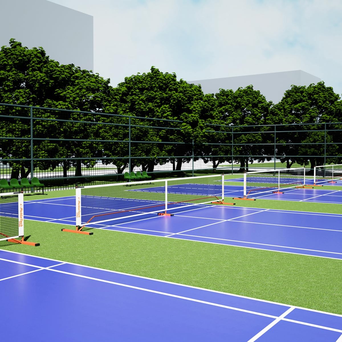 Pickletech 4.0 Slim Version 2In1 Portable Nets Outdoor Game 22Ft 11Ft Net-Usapa