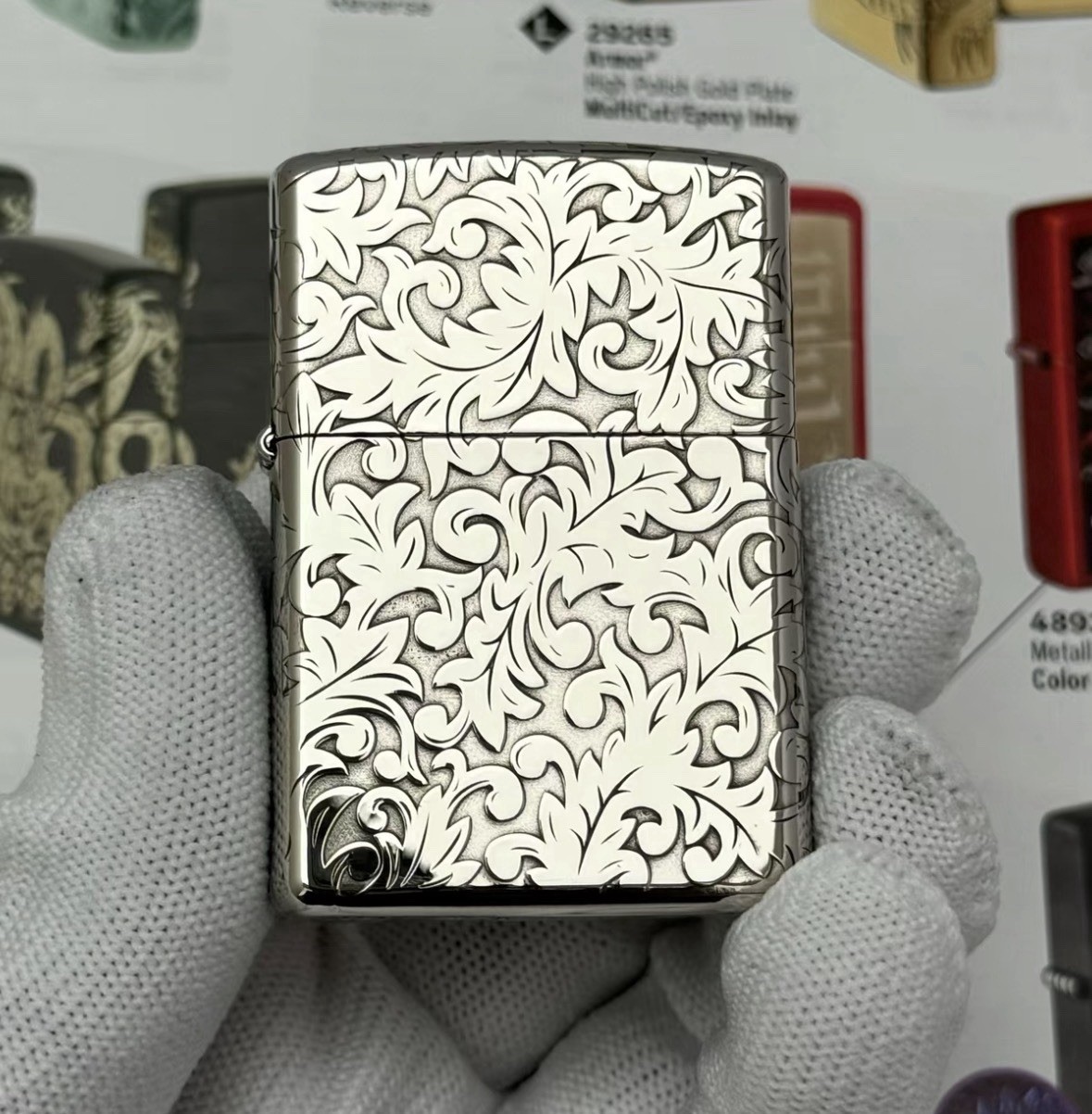 Leaves zippo Lighter Silver 5 Sides In a New Box