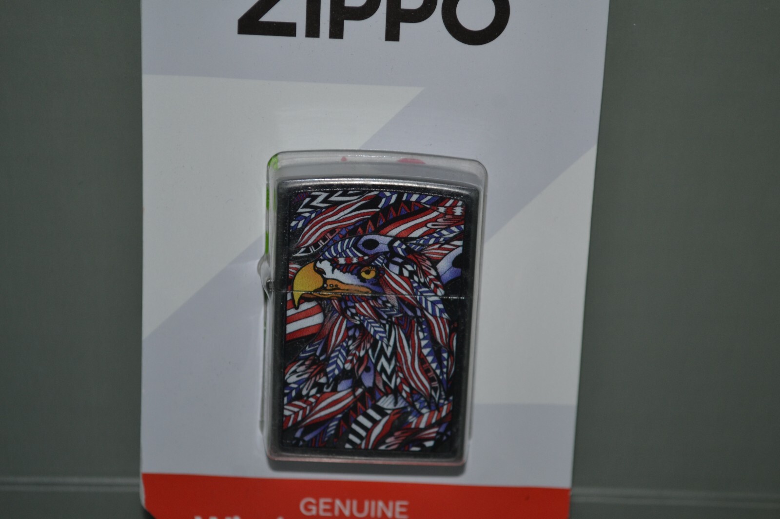 Zippo Windproof American Eagle Lighter, Flag Design