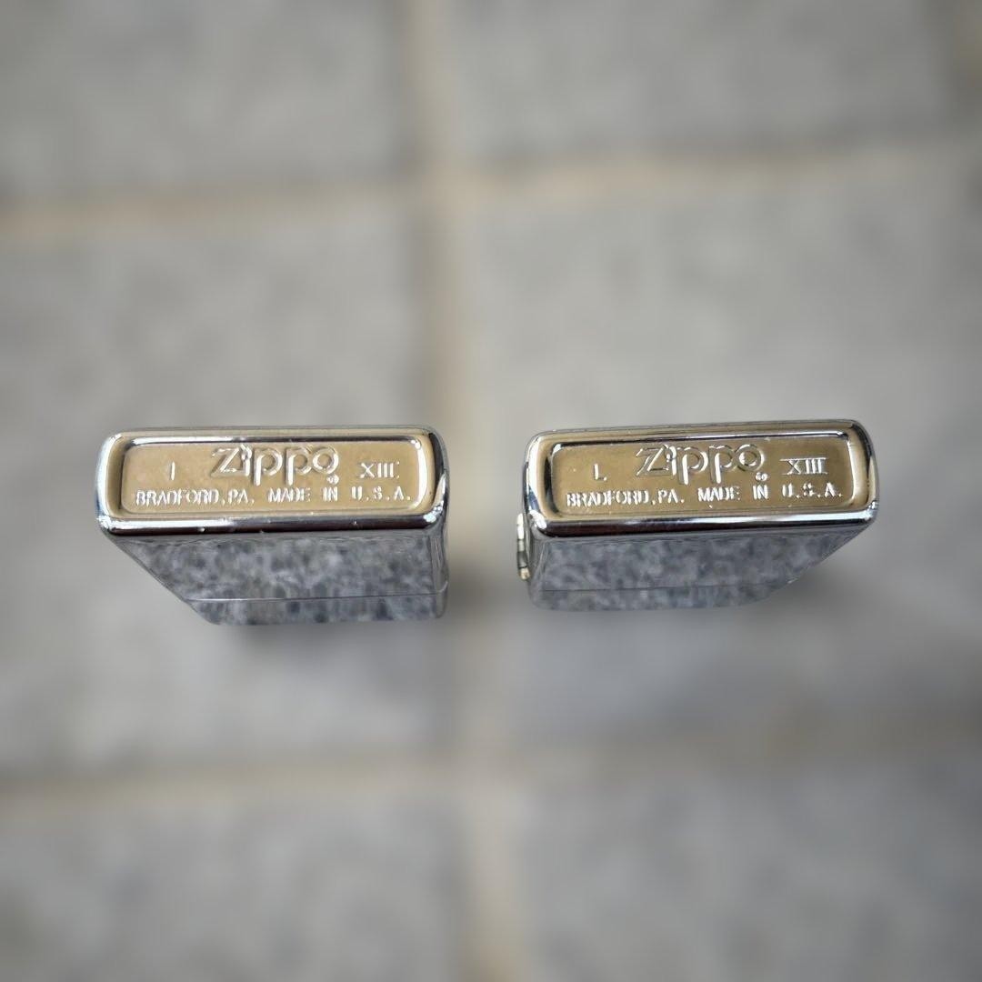 Vintage Zippo 1997 Snap-On 2 Pieces SET High Polished Chrome Oil Lighter