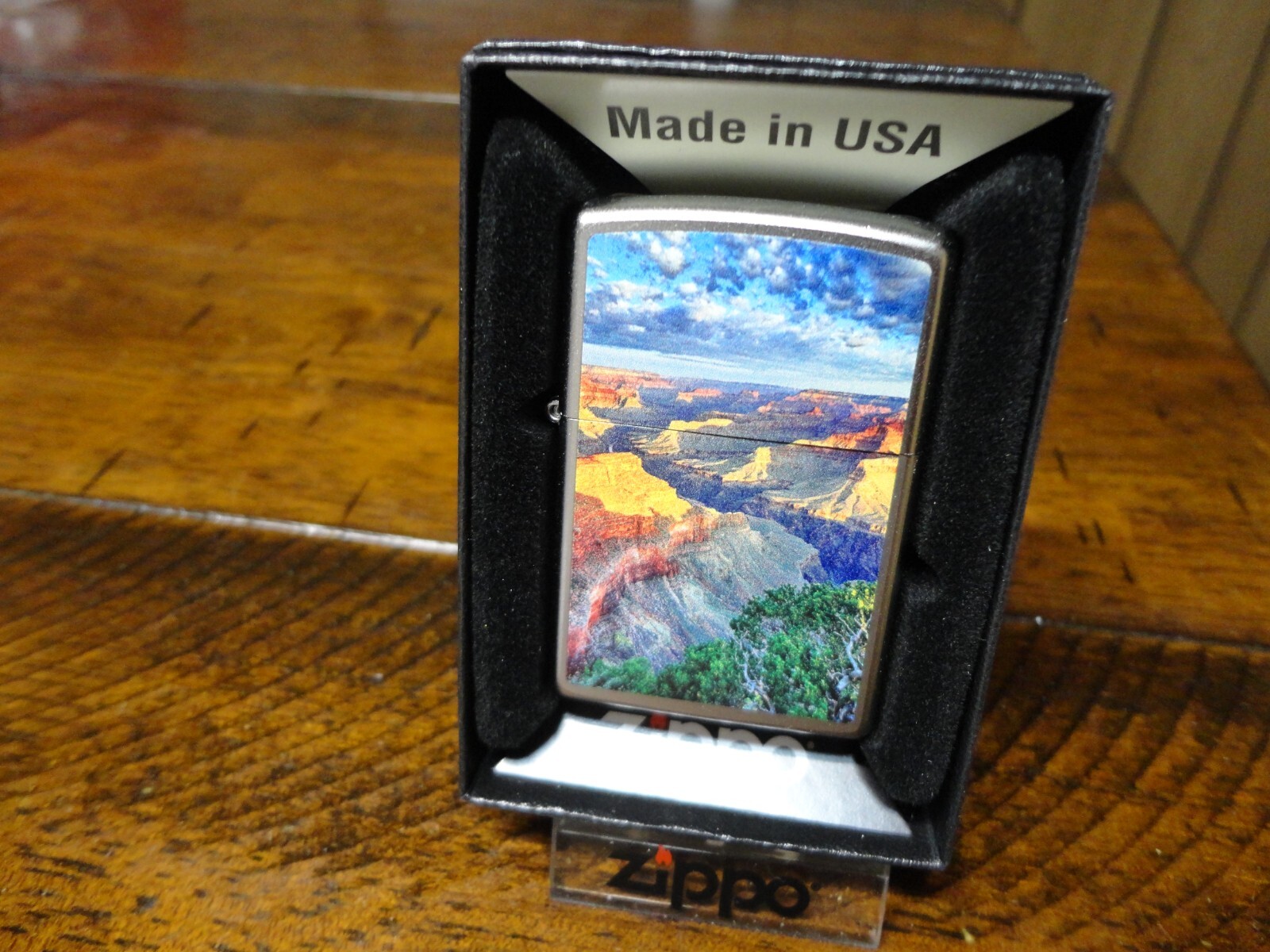 GRAND CANYON SATIN CHROME ZIPPO LIGHTER MINT IN BOX