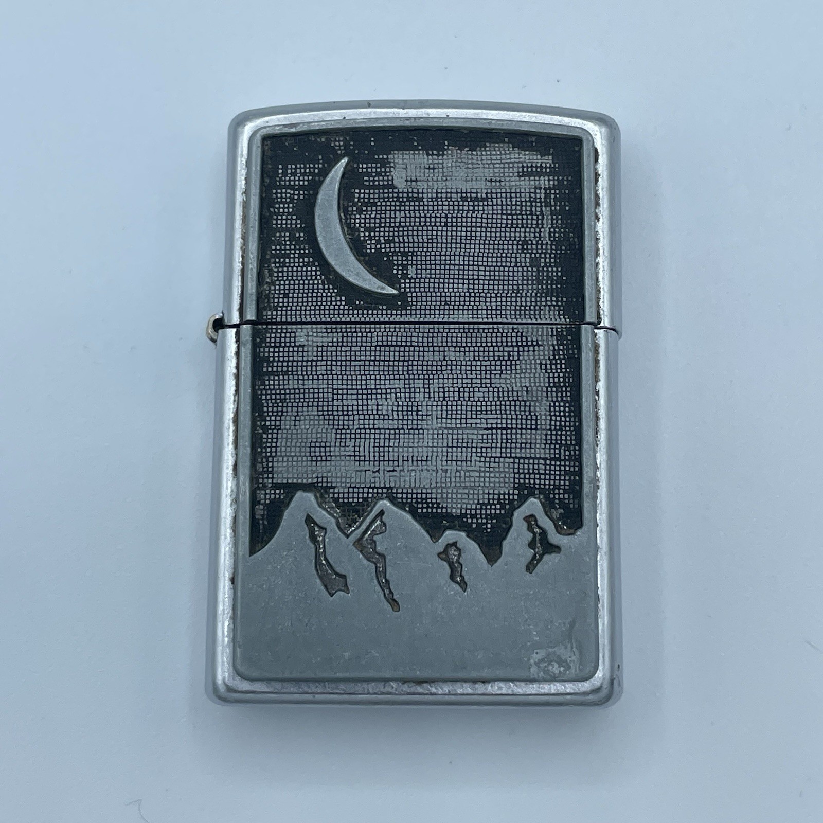 Vintage Marlboro Edition Zippo Crescent Moon Over Mountain Outdoor Design Signed