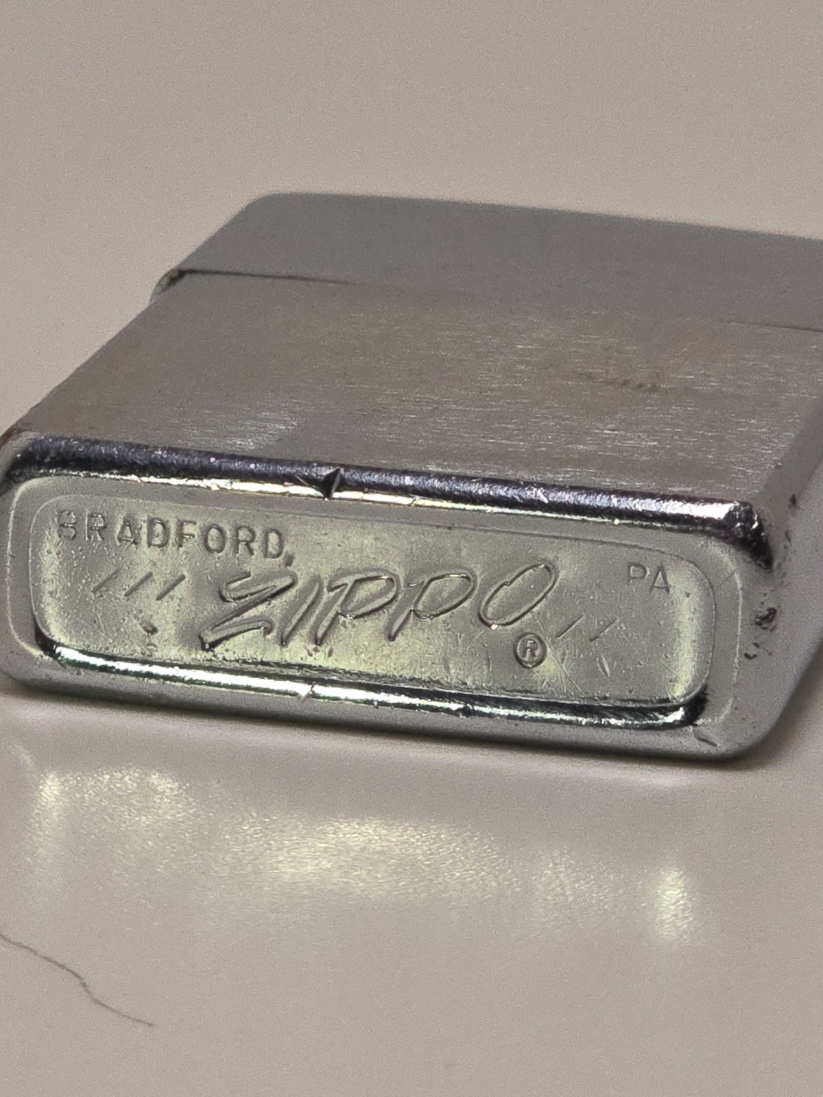 Vintage 1965 Zippo Lighter & Candy Stripe Box A/C Heating Advertising Bee Wrench