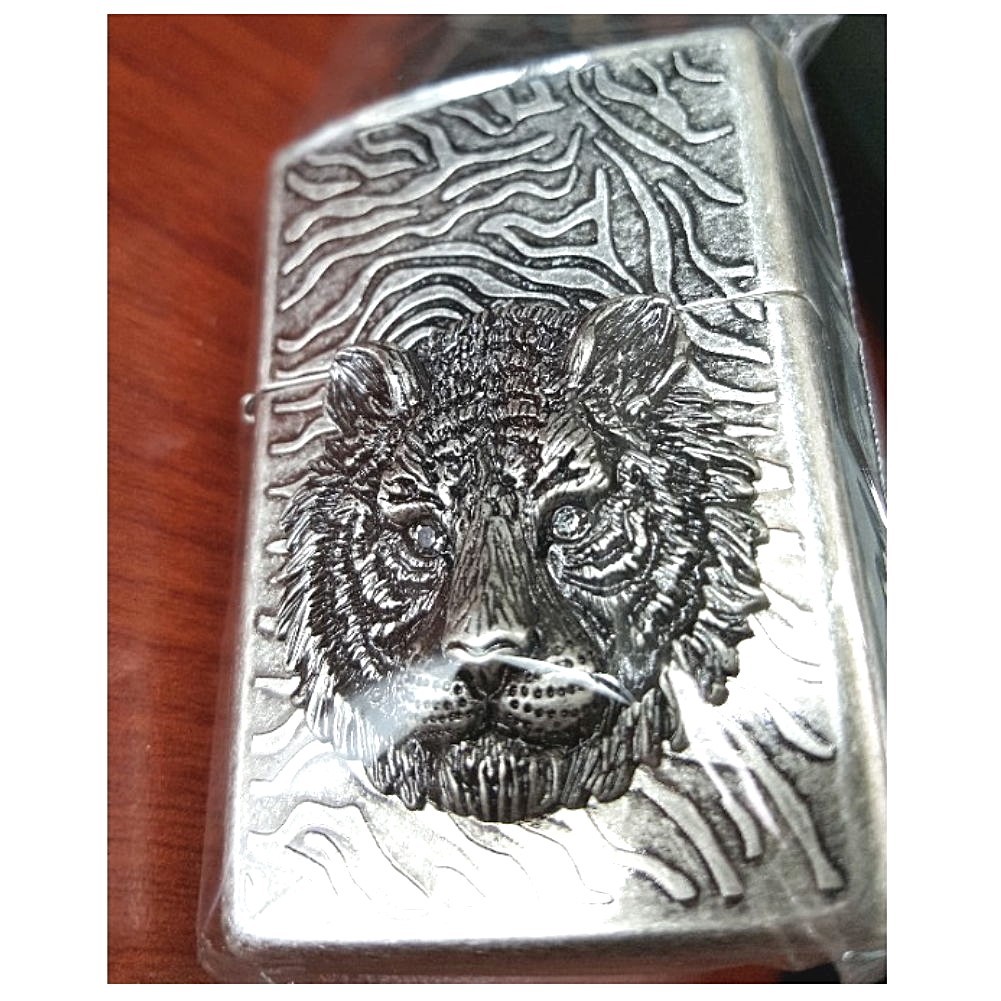Zippo Lighter Tiger Crystal Eyes Sl Genuine Org Packing 6 Flints set GIFT