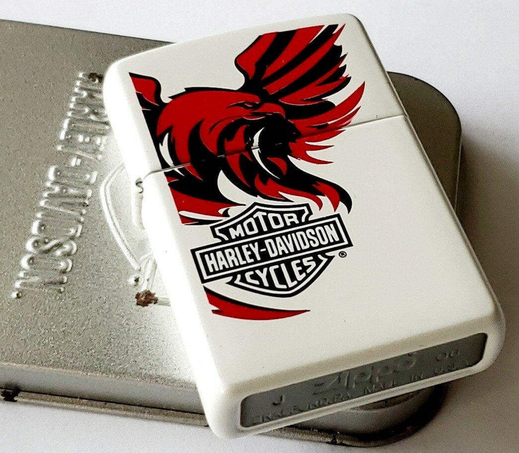 Zippo Harley Davidson Red & Black Eagle White lighter 2006