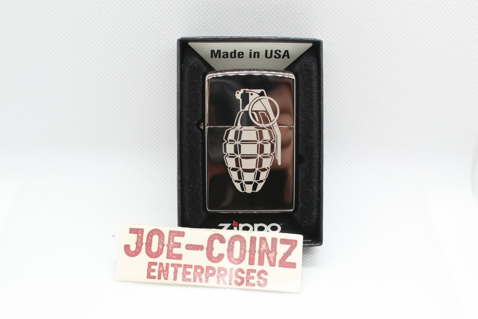 GRENADE ZIPPO LIGHTER POLISHED FINISH #160 BOXED. NEW