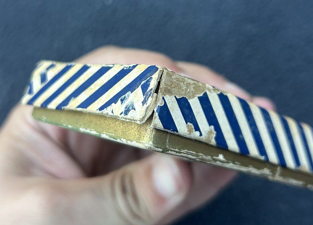 Vintage early Blue & White Candy Stripe ZIPPO Lighter Box BOX ONLY