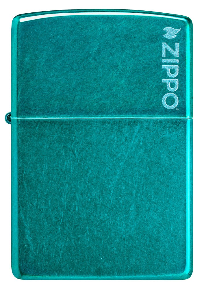 Zippo Classic Candy Teal Zippo Logo Windproof Pocket Lighter, 24004