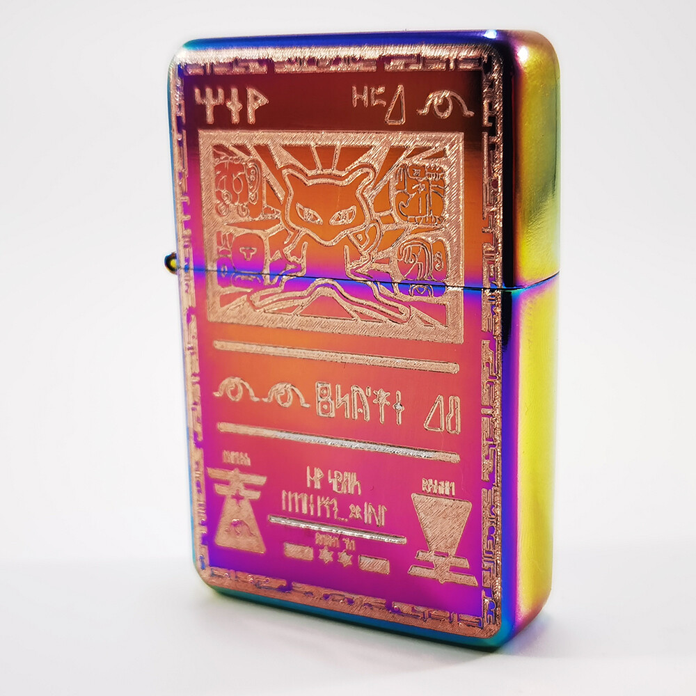 BRAND NEW – BRUSHED STYLED CIGARETTE PETROL LIGHTER – ANCIENT MEW