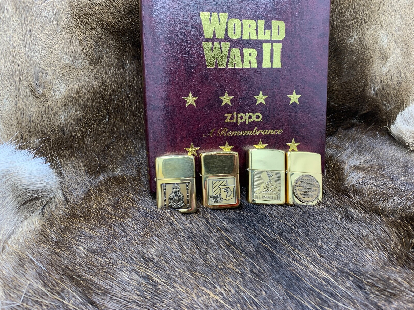 Zippo „Vol 1 World War II“ Zippo Lighter Set Mint With Stickers In Case RARE+++