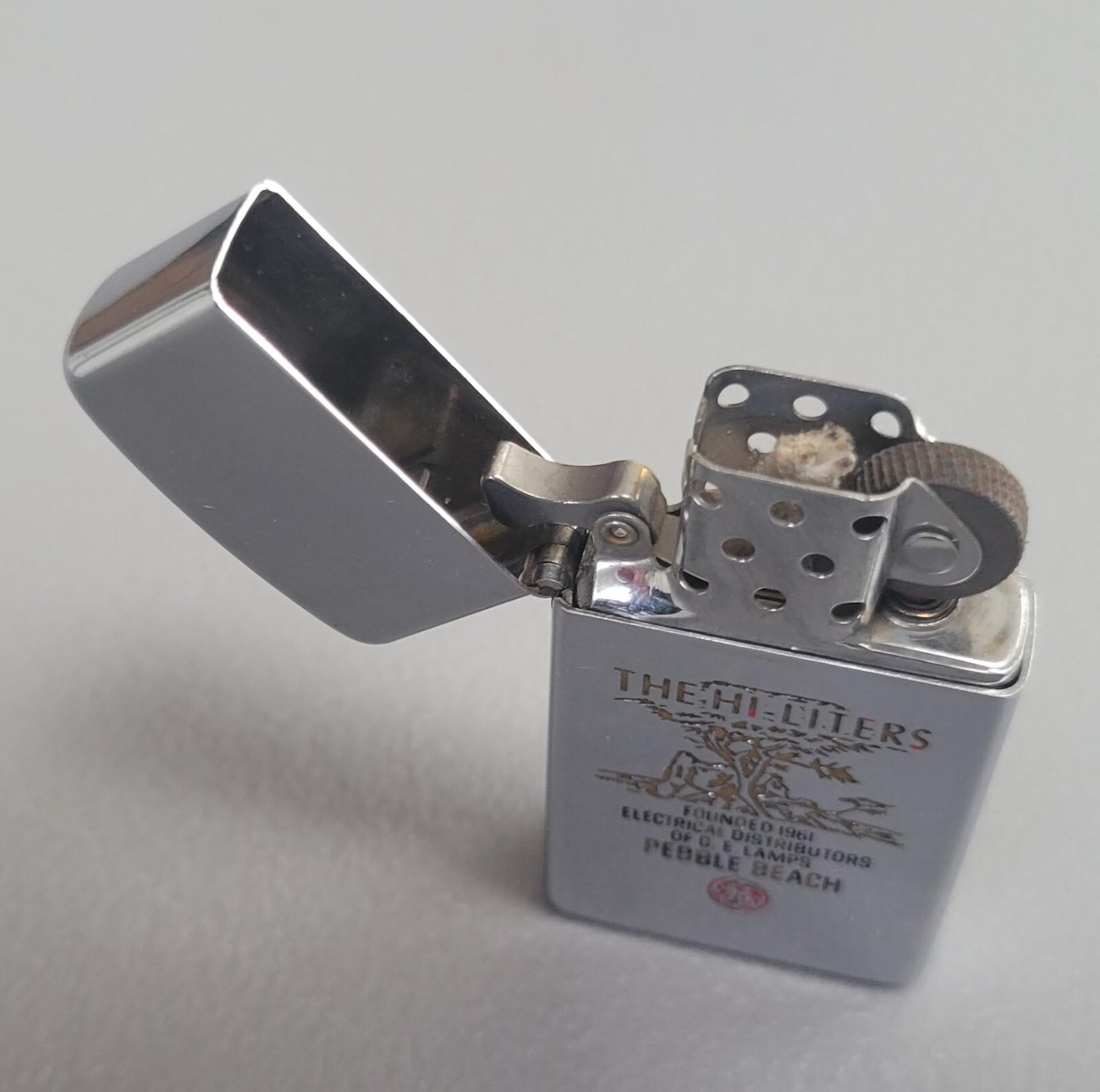 ZIPPO GENERAL ELECTRIC LAMPS PEBBLE BEACH SLIM LIGHTER