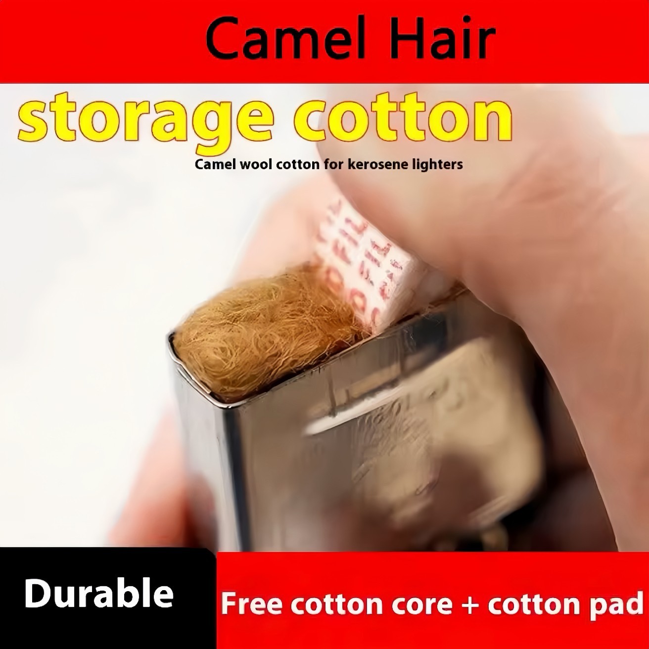 6-pack Camel Hair Cotton Felt Wick Pads Replacement Inserts for ZIPPO Lighter
