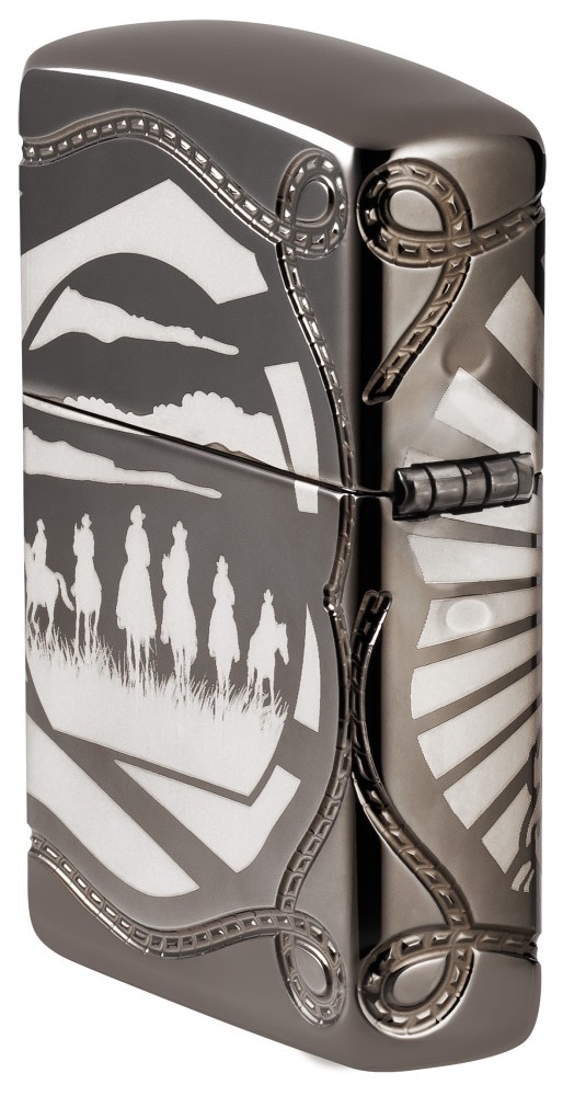 Zippo Skeleton Cowboy Design Armor® Black Ice® Windproof Pocket Lighter, 2409…