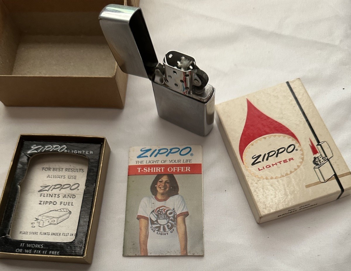 Vintage Zippo Lighter 2517191 No dot Box Inserts Lot never fired