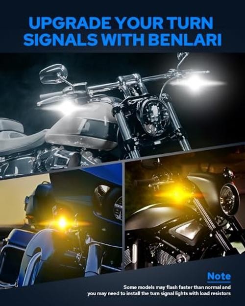 New 1157 LED Motorcycle Front Turn Signals Bulbs 2 Inch Bullet Lights with