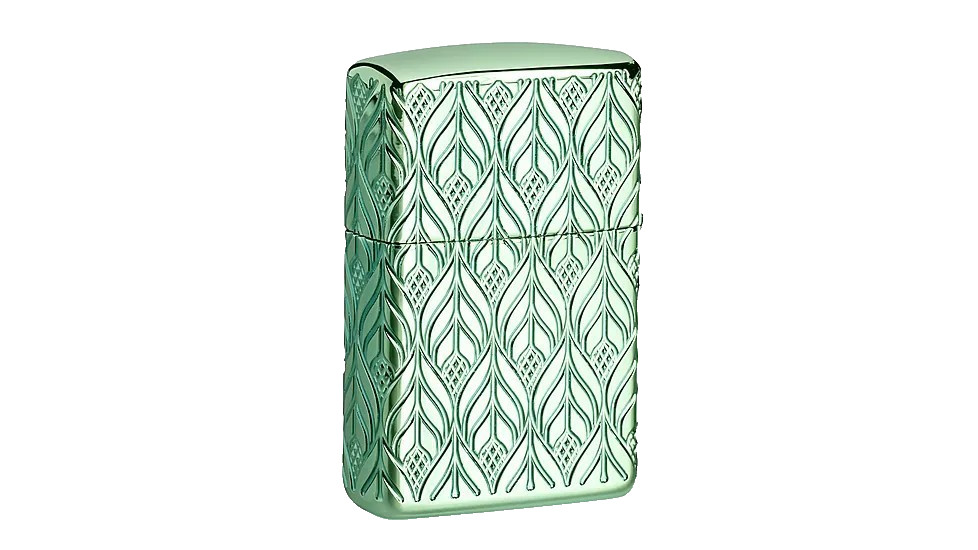 Zippo Armor 360 Multi Cut Elegant Dragon Lighter 49054 Green Windproof NIB