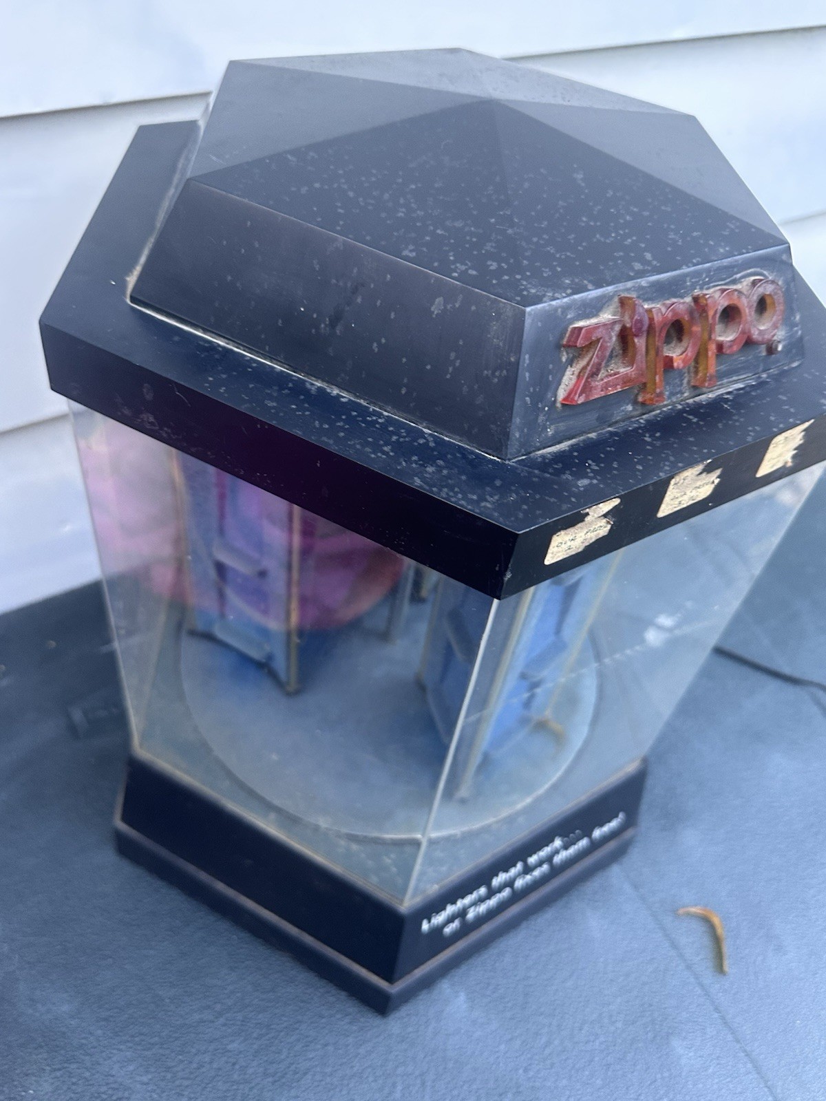 Vintage Zippo Lighted Countertop Dealer Display Rotating Carousel Store Display