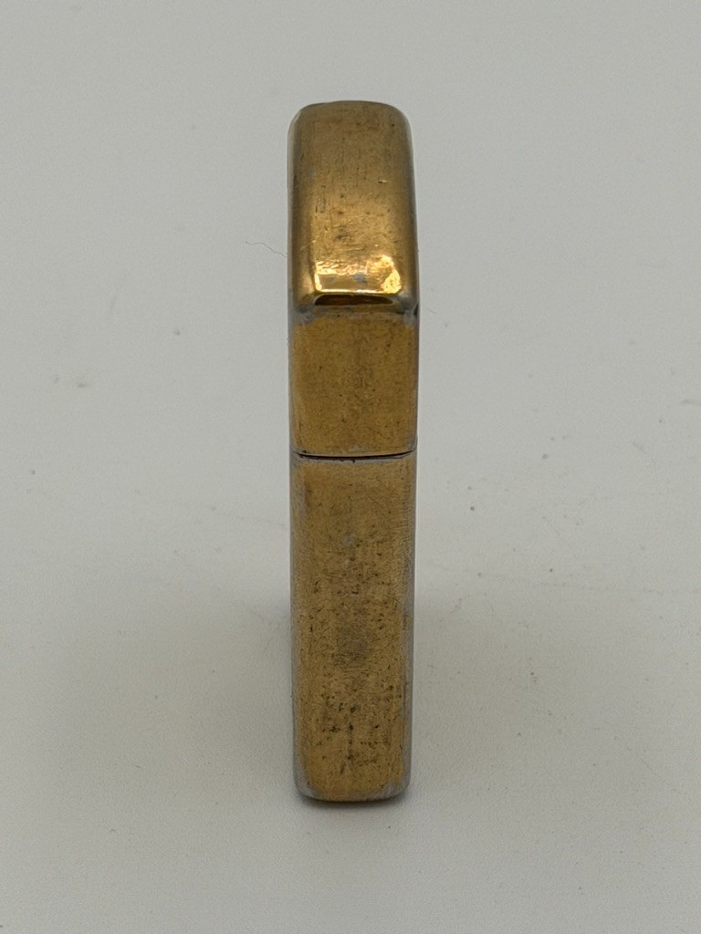 Vintage Zippo Lighter Brass Tone Diagonal Stripe W/ Case