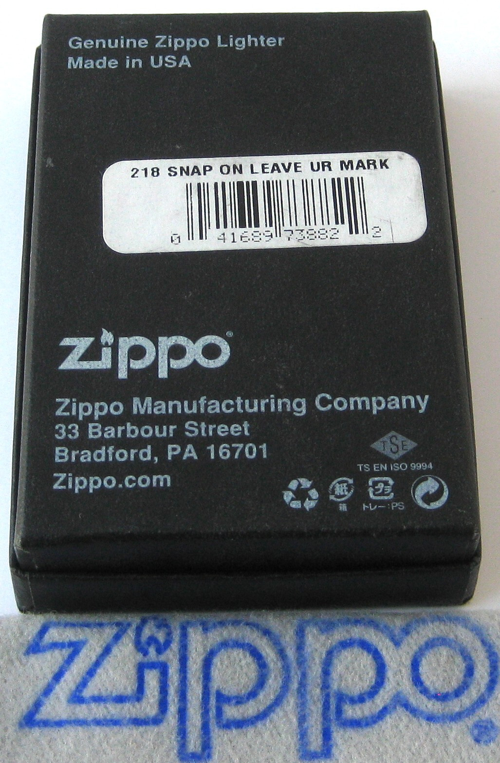 ZIPPO PREVIOUSLY COLLECTED Not Used SNAP-ON Lighter LEAVE YOUR MARK 2011 HTF