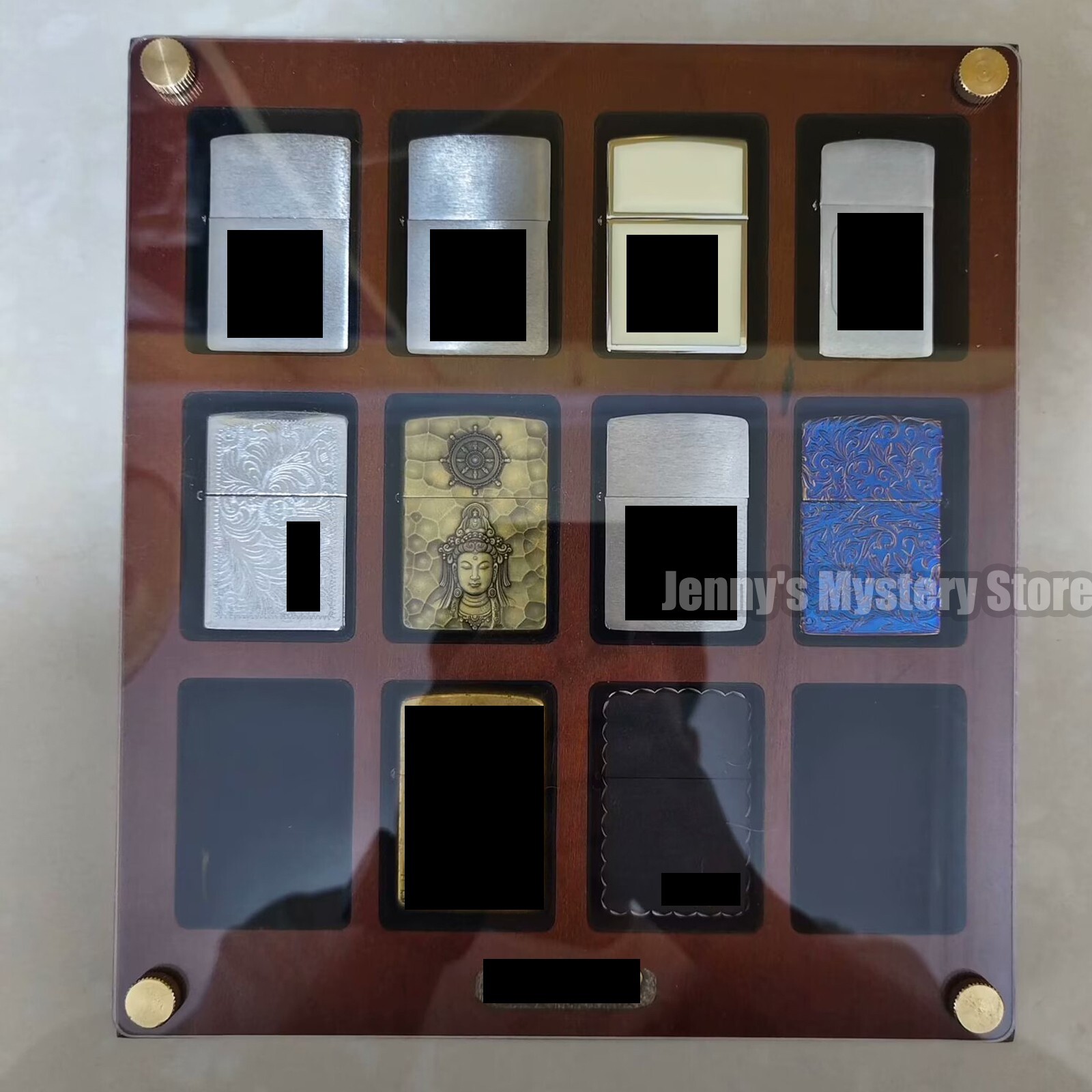 12 Slot Cherrywood Lighter Collection Display Case – For Zippo Lighters