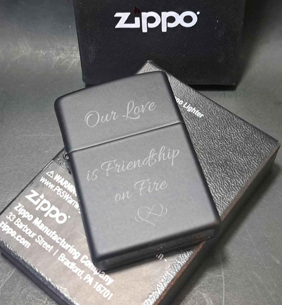 Custom Engraved Goddess Of Lightning Black Matte Zippo Lighter | New 2024