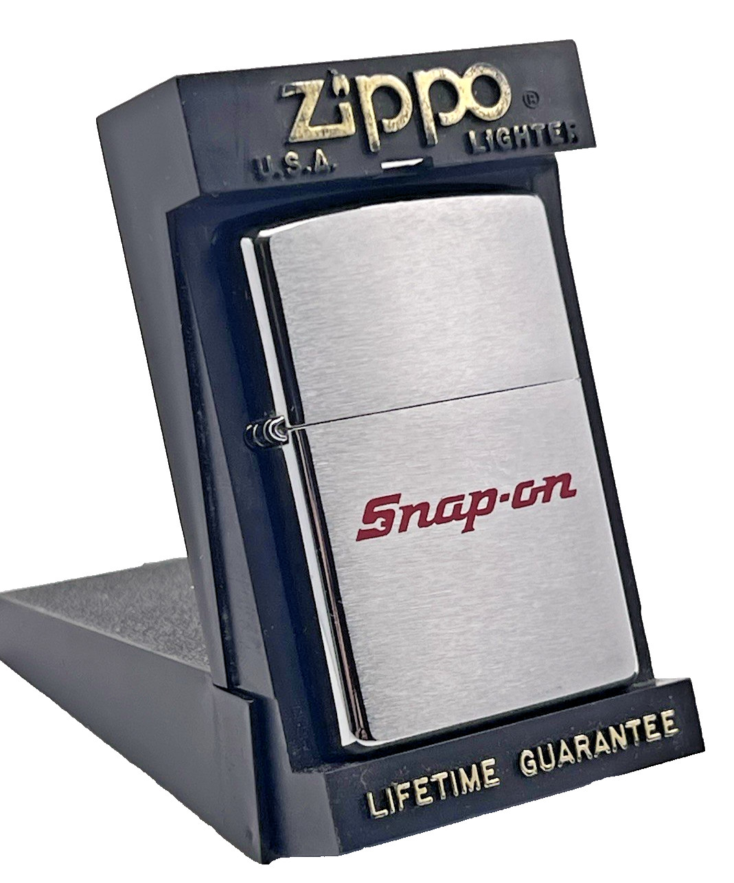 Genuine Brand New 1998 ZIPPO Lighter SNAP ON Double Sided Chrome 28 Years Old