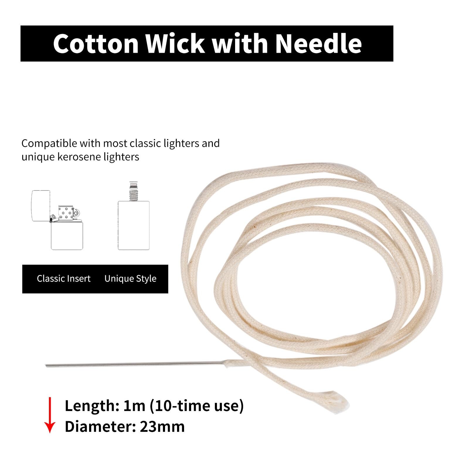 Lighter Repair Kit – Flint & Wick Set for Fluid and Insert Lighters For Zipo