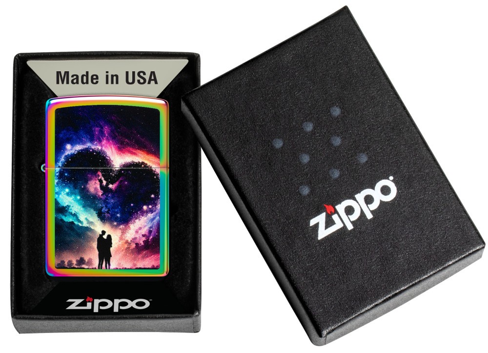 Zippo Cosmic Love Design Multi Color Windproof Pocket Lighter, 46814