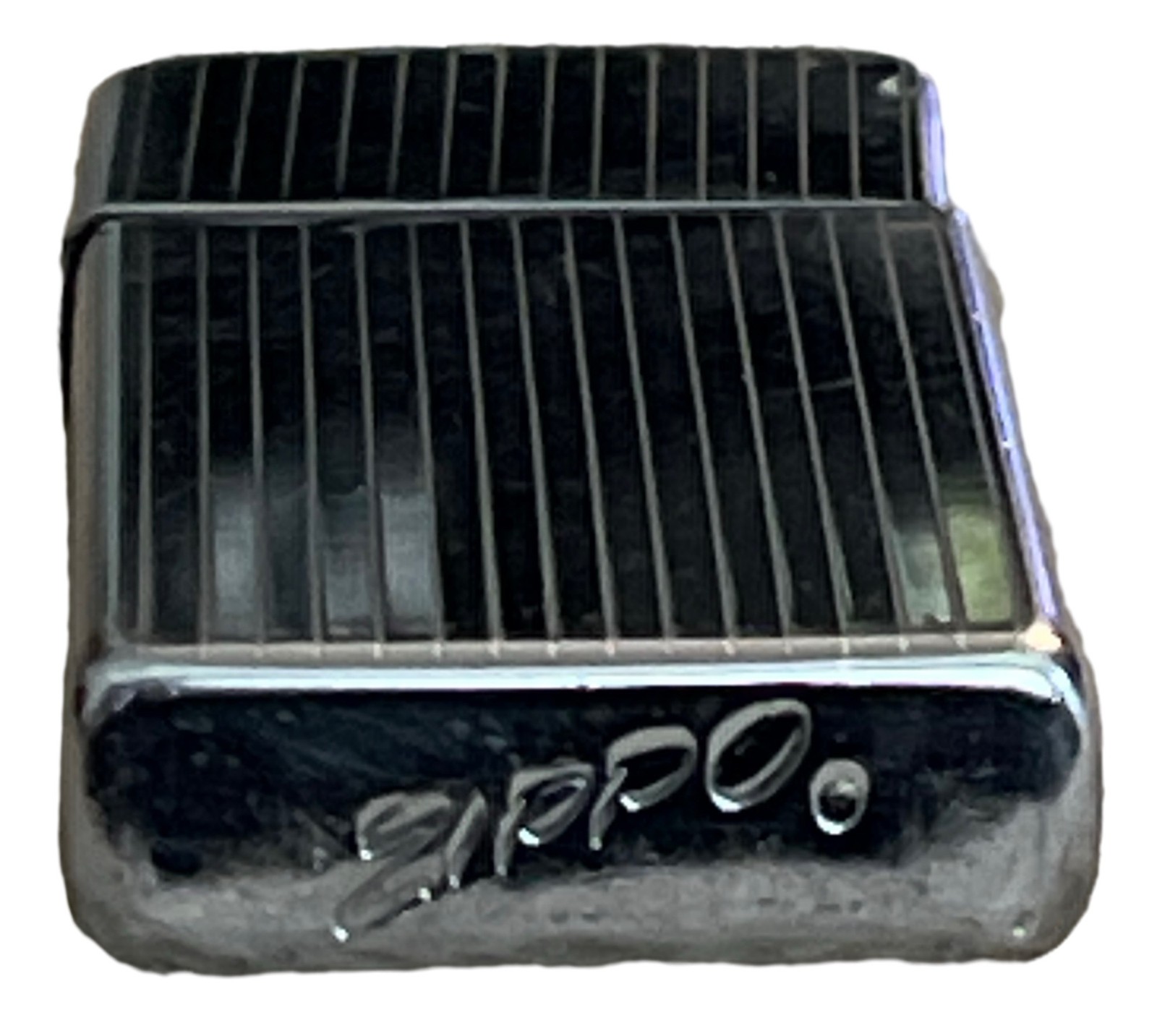 Zippo Slim Lighter High Polish Chrome Diagonal Stripe Pattern